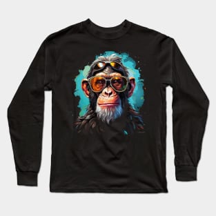 Chimpanzee Rainbow Long Sleeve T-Shirt